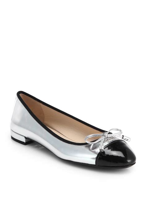 prada silver high heels|prada ballet flats.